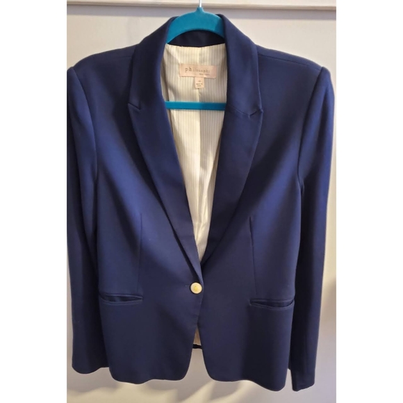 Philosophy Navy Ponte Blazer Size 12 - Picture 1 of 2